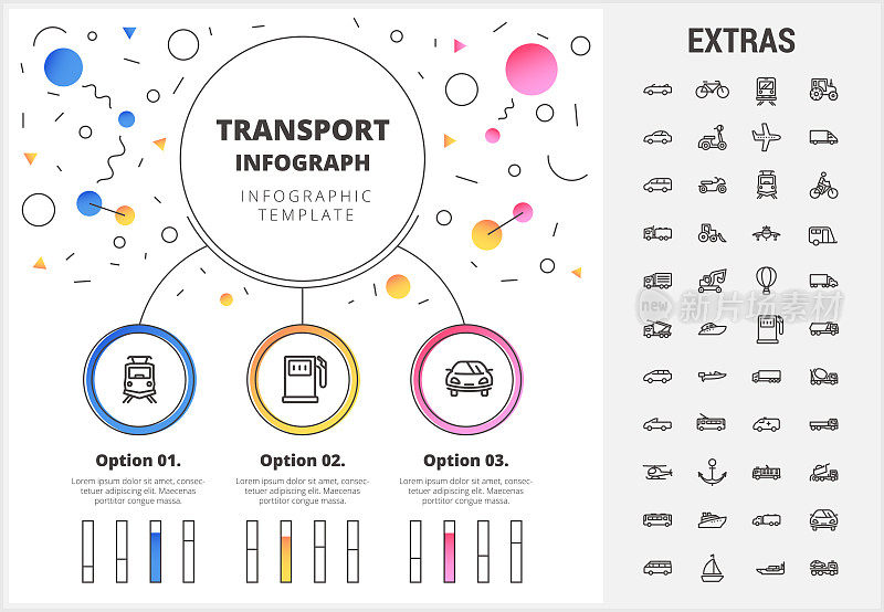 Transportation infographic template and elements